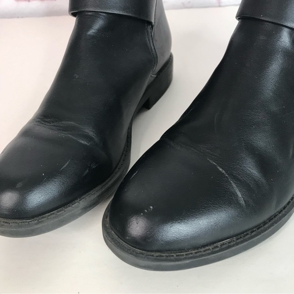 H&M Divided Faux Leather Black Cut-out Low Heel Moto Ankle Boot Size 5.5 - Picture 9 of 16